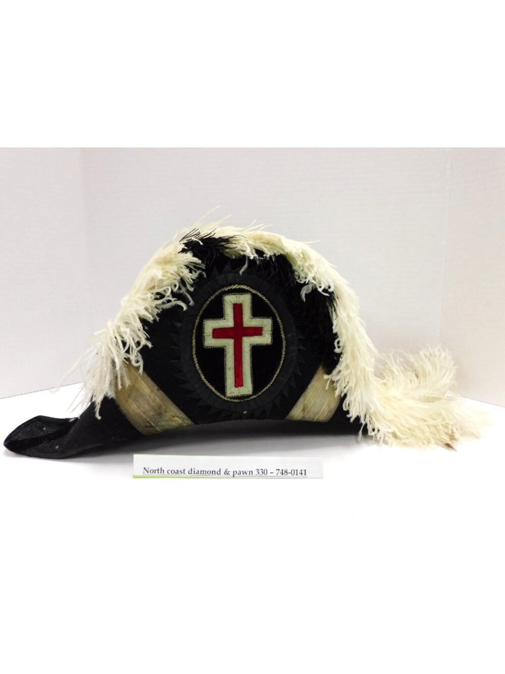 Vtg Masonic Knights Templar Ostrich Feather Chapeau Hat Size 7 C.E. Ward DW85